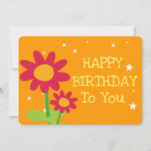 Einfache Niedliche Blume Happy Birthday Grußkarte