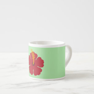 Einfache Niedliche Cartoon Roter Hibiskus Blume Espressotasse