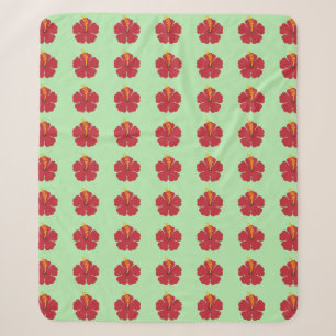 Einfache Niedliche Cartoon Roter Hibiskus Blume Sherpadecke