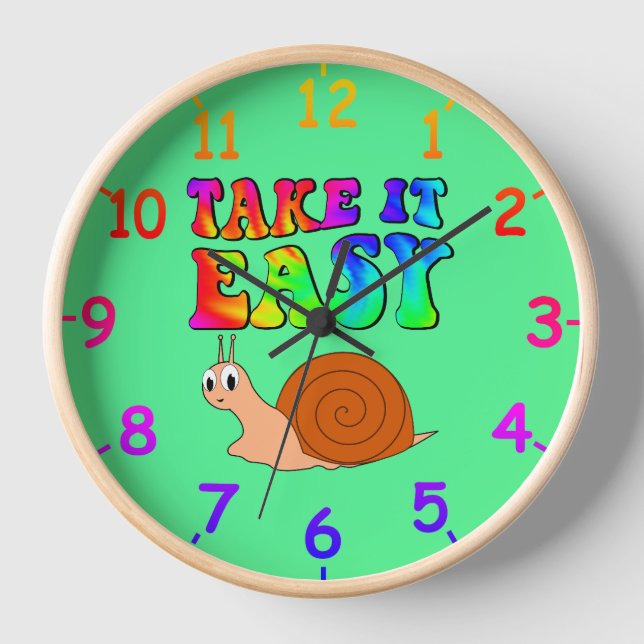 Einfache Niedliche Cartoon-Schnecke mit Groovittex Uhr (Vorderseite)