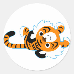 Einfache Niedliche Cartoon Tiger Sticker