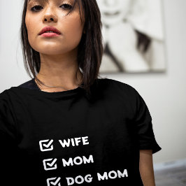 Einfache Niedliche Checkbox-Ehefrau, Mama, Hundemu T-Shirt