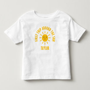 Einfache Niedliche erste Reise rund um die Sonne 1 Kleinkind T-shirt
