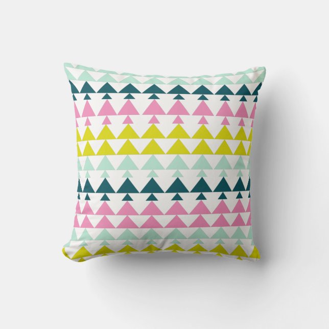 Einfache Niedliche Geometrie Muster Pink Minze Cha Kissen (Vorderseite)