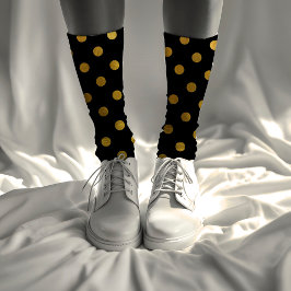 Einfache Niedliche Girly Black und Gold Luxury Pol Socken