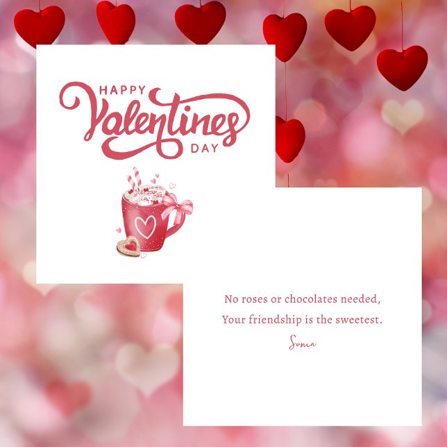 Einfache Niedliche Girly Happy Valentine's Day Mitteilungskarte (Von Creator hochgeladen)