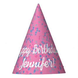Einfache Niedliche Girly Pastel Pink Lila Blue Dot Partyhütchen