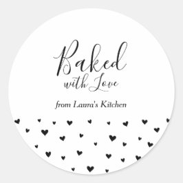 Einfache Niedliche Herzen gebacken mit Liebe-Aufkl Runder Aufkleber