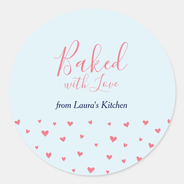 Einfache Niedliche Herzen gebacken mit Liebe-Aufkl Runder Aufkleber (Vorderseite)