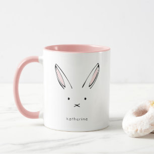 Einfache Niedliche Kaninchenmädchen Personalisier Tasse