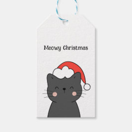 Einfache Niedliche Katze Meowy Weihnachten Geschenkanhänger