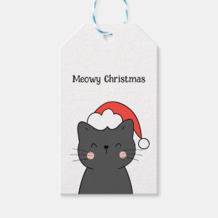 Einfache Niedliche Katze Meowy Weihnachten Geschenkanhänger