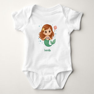 Einfache niedliche kleine Meerjungfrau Baby Strampler