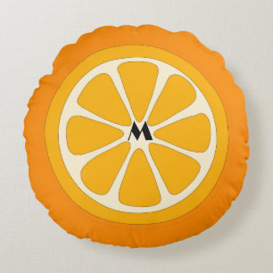 Einfache Niedliche Minimalistische Orangenscheibe  Rundes Kissen