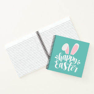 Einfache Niedliche Ohren glücklich Ostern   Notizb Notizbuch
