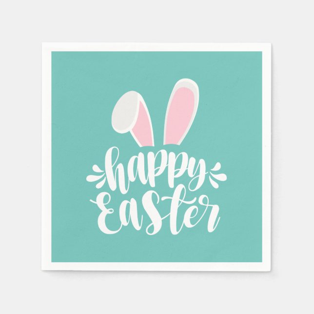 Einfache Niedliche Ohren glücklich Ostern | Servie Serviette (Vorderseite)