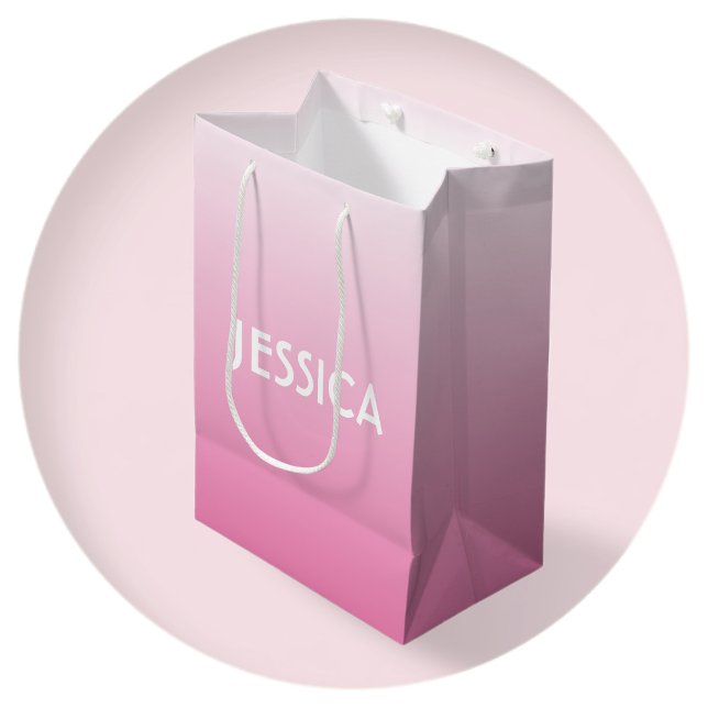 Einfache Niedliche Rosa Fading Ombre Gradient & Na Mittlere Geschenktüte (Von Creator hochgeladen)