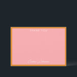 Einfache, Niedliche, rosa, orange Duschkabine Dankeskarte<br><div class="desc">Einfache,  Niedliche,  rosafarbene,  orangefarbene Duschkabine (mit eigener Duschvorrichtung) dank Karte</div>