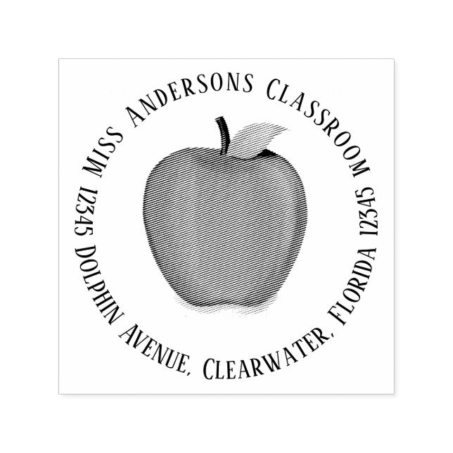 Einfache Niedliche Rücksendeadresse Apple Typograf Permastempel (Design)
