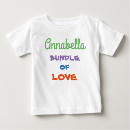 Einfache Niedliche Schrift Weiß "Bündel von Liebe" Baby T-shirt