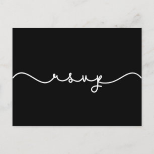 Einfache niedliche Schriftart Hochzeit RSVP Postka Postkarte
