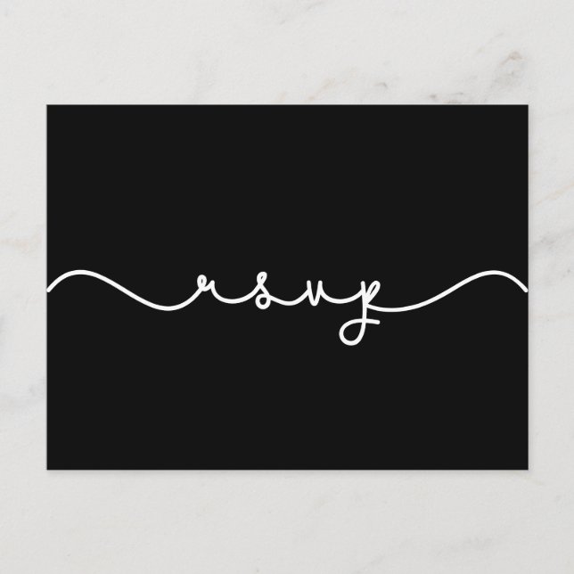 Einfache niedliche Schriftart Hochzeit RSVP Postka Postkarte (Vorderseite)