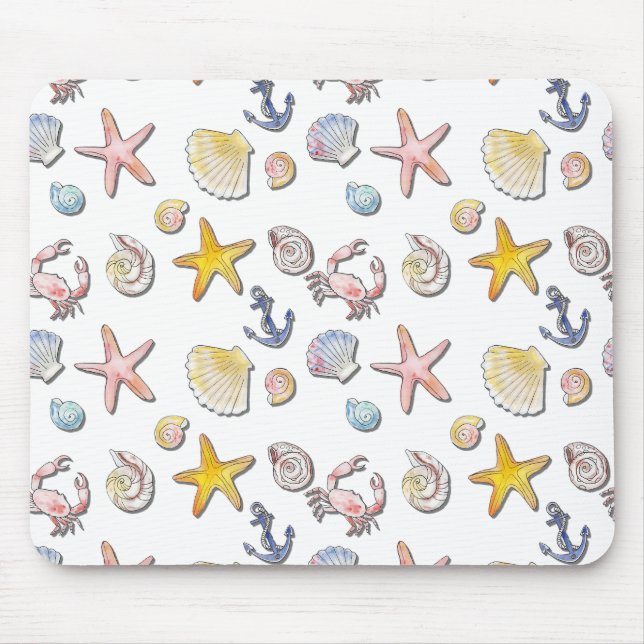 Einfache Niedliche Strandgestaltung Mousepad (Vorne)