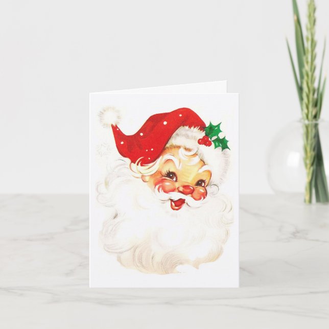 Einfache Niedliche Vintage Weihnachtszeit Feiertagskarte (Vorderseite)
