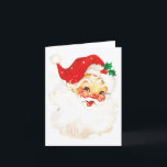 Einfache Niedliche Vintage Weihnachtszeit Feiertagskarte<br><div class="desc">Niedliche Weihnachtskarte mit einem Vintagen Weihnachtsmann. Verwenden Sie die Vorlage,  um Ihre benutzerdefinierte Nachricht in rot an der Innenseite hinzuzufügen. Diese Weihnachtskarte ohne Foto ist ideal für jeden,  der eine Urlaubskarte ohne Bilder will.</div>