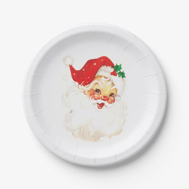 Einfache Niedliche Vintage Weihnachtszeit Pappteller (Vorderseite)