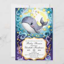 Einfache Niedliche Whale-Baby-Dusche