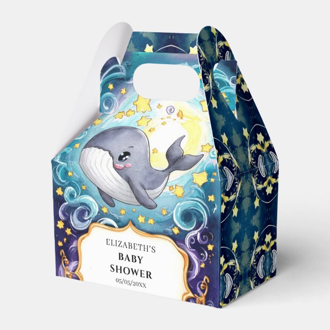 Einfache Niedliche Whale-Baby-Dusche Geschenkschachtel (Vorderseite)