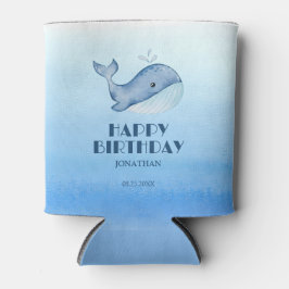 Einfache Niedliche Whale Blue Sea Happy Birthday Dosenkühler
