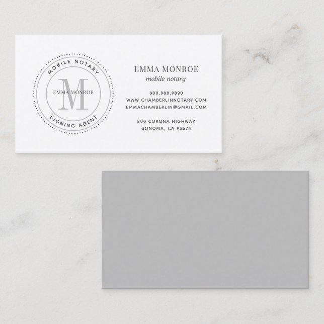Einfache Notar-Briefmarke Notar-Signatur-Agent Visitenkarte (Vorne/Hinten)