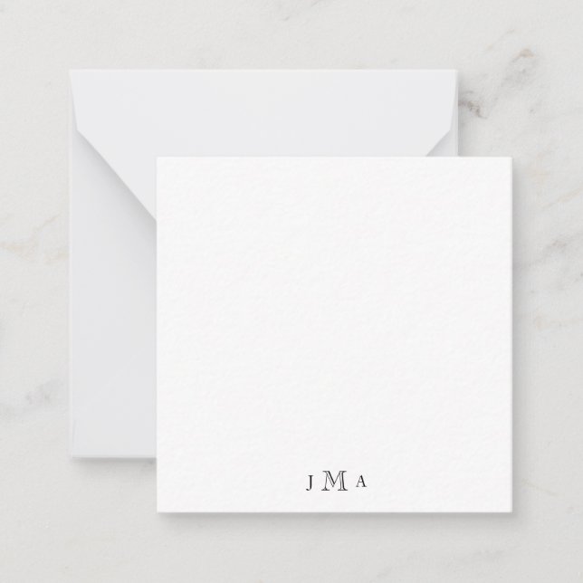 Einfache Notizkarte für Monogramm. Mitteilungskarte (Vorderseite)