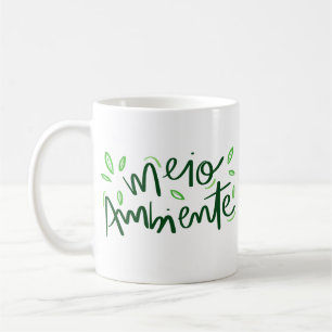 Einfache Ökologische Umgebung Fettleber Grüne Blät Kaffeetasse