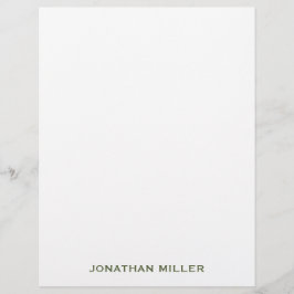 Einfache Olive Green Typografy Name Stationierung Briefbogen