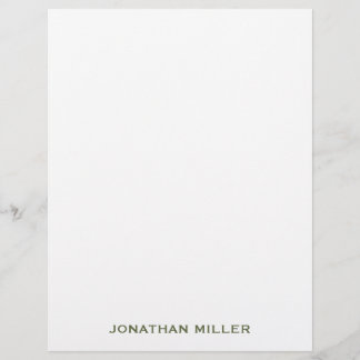 Einfache Olive Green Typografy Name Stationierung Briefbogen