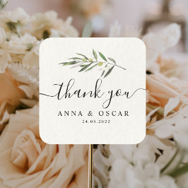 Einfache Olive-Zweigstelle Quadratischer Aufkleber