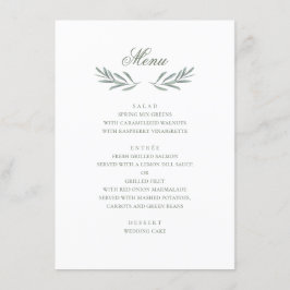Einfache Oliven-Blätter. Italienische Hochzeit. bo Menükarte