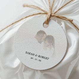 Einfache Ombre White Foto Wedding Geschenkanhänger