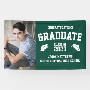 Einfache One Foto Class 2023 Green Abschluss Banner