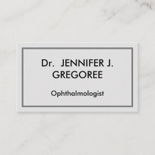 Einfache Ophthalmologin-Visitenkarte Visitenkarte