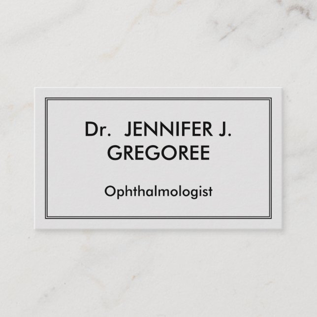 Einfache Ophthalmologin-Visitenkarte Visitenkarte (Vorderseite)