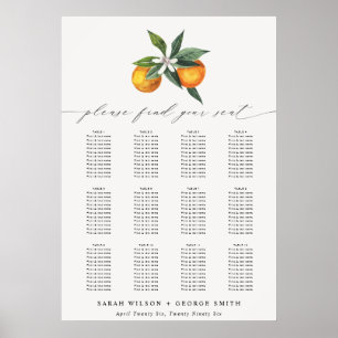 Einfache Orange Boho Botanische Hochzeitsskala Poster