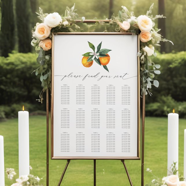 Einfache Orange Boho Botanische Hochzeitsskala Poster (Von Creator hochgeladen)