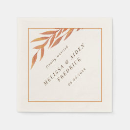 Einfache Orange Branch Herbsthochzeit Serviette