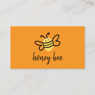 Einfache Orange Honigbiene Visitenkarte