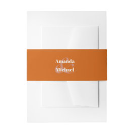 Einfache Orange Moderne Minimalistische Braut und  Einladungsbanderole