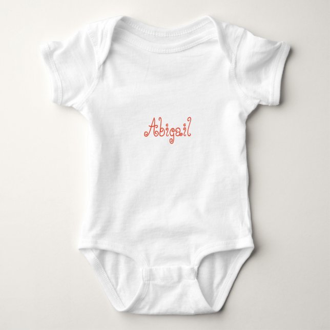 Einfache Orange Personalisiert Name Baby Strampler (Vorderseite)